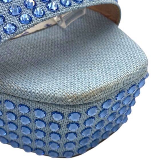 NWOB Hill House Home The Party Platform Sandals Blue Rhinestone EU 38.5 US / 8.5 - Picture 13 of 13